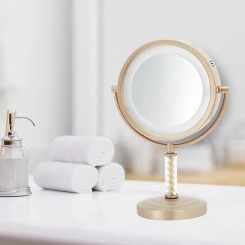 Espejo De Maquillaje Jerdon De Mesa Con Luz Y Aumento 1x/6x