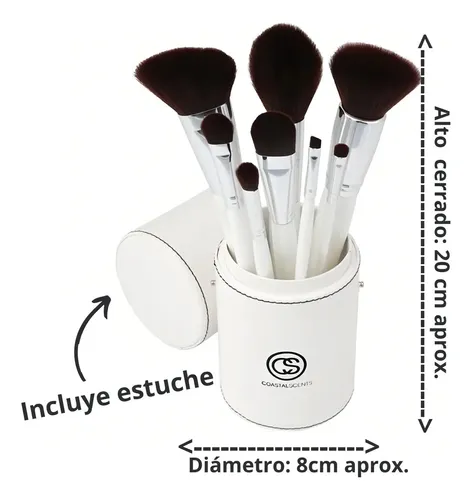 Set Brochas Maquillaje Coastal Scents Creme de la Creme 8 Piezas Cerdas Sintéticas Blanco