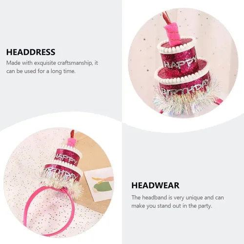 Diadema Decorativa Para Cumpleaños, Tocado Forma De Pastel