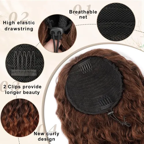 Extensión De Cola De Caballo Shinmin, Cabello Sintético Riza