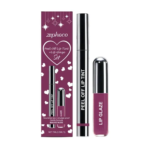 Set De Delineador Y Brillo Labial Despegables De Color Rojo