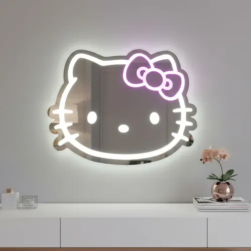Espejo Acrílico Hello Kitty Con Iluminación Led 40x27cm