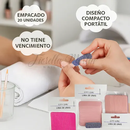 Mini Limas Para Uñas Manicuria X 20 Unidades City Girl