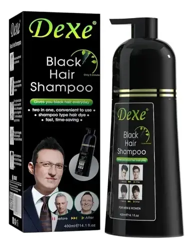 Shampoo Dexe Negro 400ml Black Hair Cubre Canas En 5 Minutos