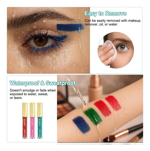 Mascara Pestañas Set De Rímel Colorido De 6 Colores Multicolor (6 Colors: Green, Teal, Red, Purple, Pink, Blue)