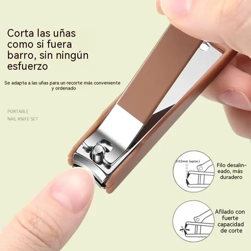 Cortauñas Antisalpicaduras Acero Inoxidable Kit Completo