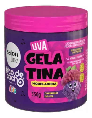 Salon Line To De Cacho Kids Gelatina Modeladora Uva 550gr