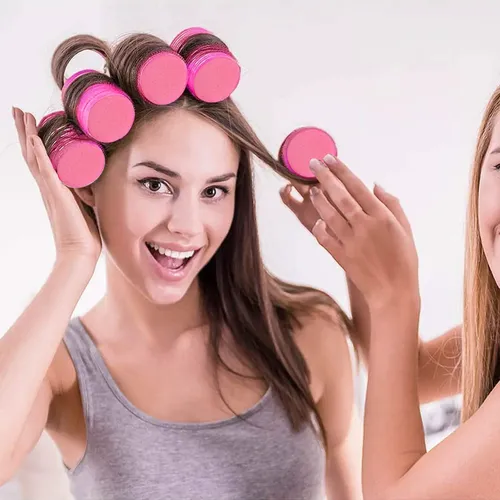 8 Piezas Rulos De Espuma Para Rizar Cabello Con Adhesivo
