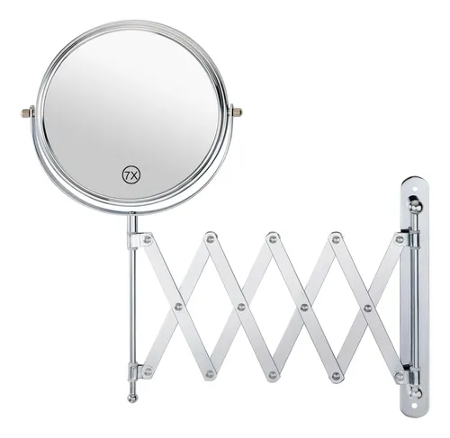 Espejo Extensible Baño 8 Cromo 7x/1x Aumento Hd