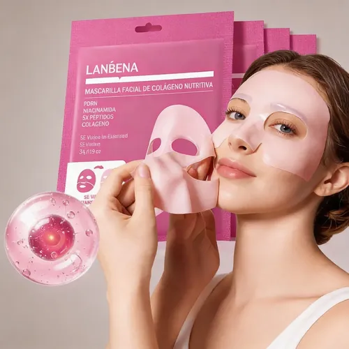 Mascarilla Facial Lanbena Colágeno Y Pdrn 34g Nutritiva