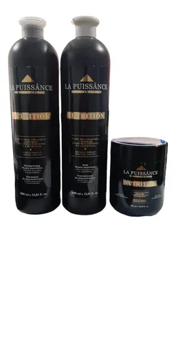 La Puissance Kit Argan Shampoo+acondicionador 1lt +mascara
