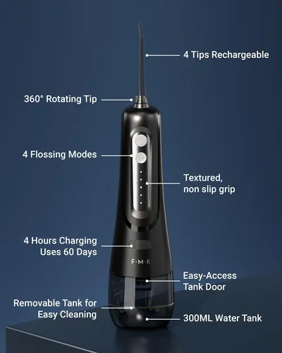 Kit De Hilo Dental Y Cepillo De Dientes Eléctrico Fumeikang Negro