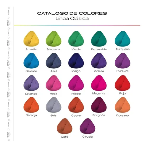 Tintura Fantasía Utopía Colors Todos Los Colores 125 Ml