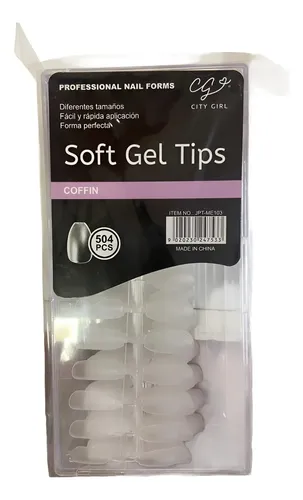 Tips Para Soft Gel Cortos Coffin Mate City Girl X500