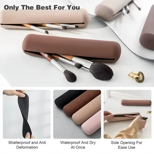 Estuche Porta Brochas Maquillaje Silicona X3 3-piece Set