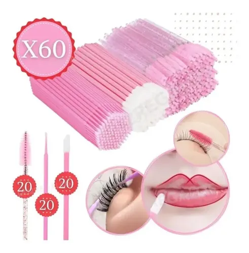 Kit Cepillo Microhisopo Y Limpiador De Pestañas X60 Unidades