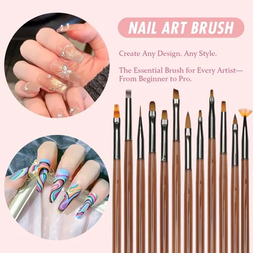 Set Pinceles Y Herramientas Para Arte En Uñas Gel
