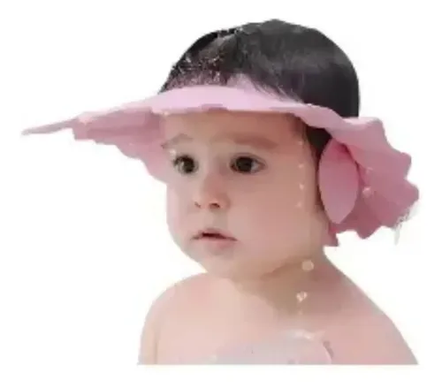 Gorra con visera de baño para bebés y niños, color rosa