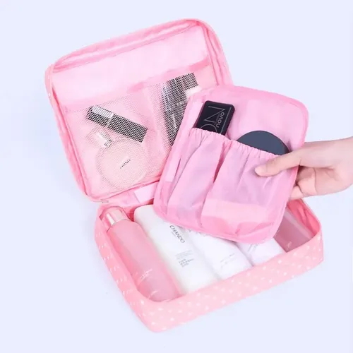 Neceser Bolso Porta Cosmeticos Maquillaje Organizador Viajes Color Fucsia