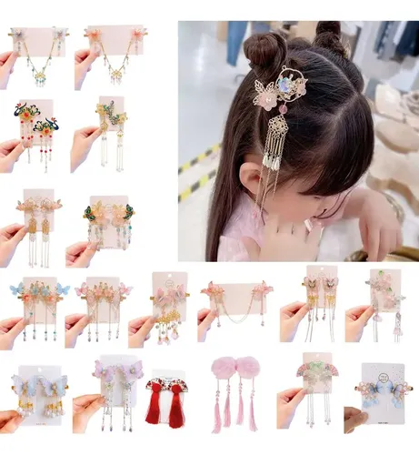 Pinza De Pelo Con Borlas Para Niños, Disfraz Chino De &ai