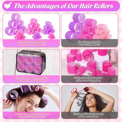 Rulos Para El Cabello Tetutor 62 Piezas Para Mujeres, 6 Tama