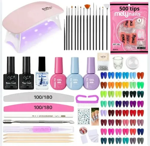 Kit Profesional Completo Uñas Soft Gel Led Uv X57u.