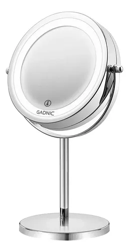 Espejo Para Maquillaje Gadnic Gmd710 Luz Led 7x/1x Reversible Giro 360°
