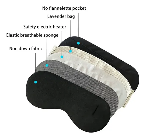 Antifaz De Ojos Con Compresión Caliente, Eléctrico, Negro Black