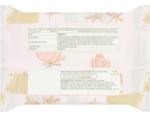 Toallitas Desmaquillantes Agua De Rosas Equate, Paquete De