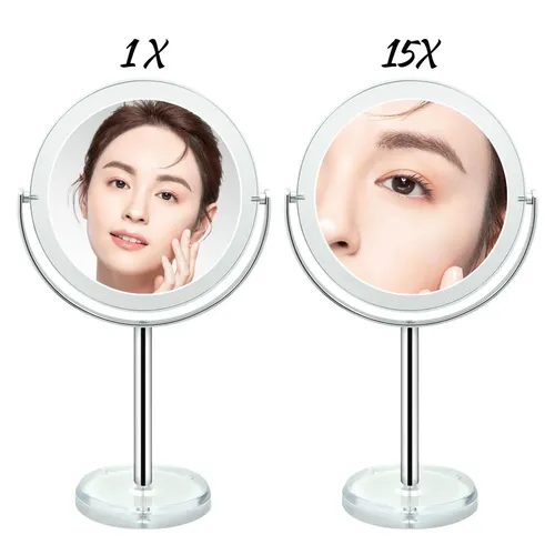 Espejo De Maquillaje Snowflakes De Doble Cara Con Aumento De