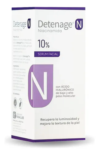 Detenage® N Serum Facial. Niacinamida Al 10%. Acido Hialurón