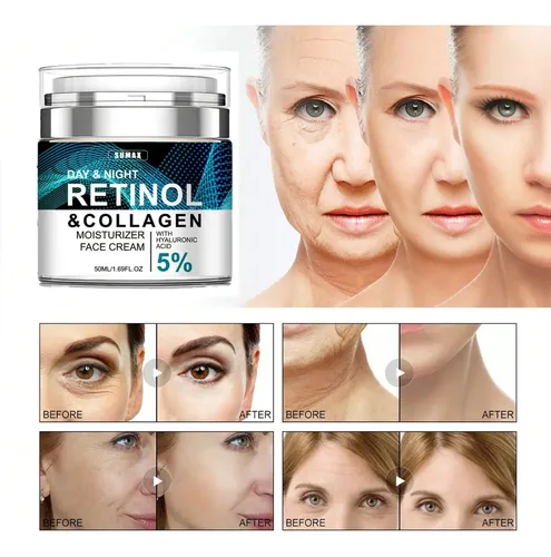 Crema Facial Retinol Y Colágeno 50ml Todo Tipo De Piel Día/noche