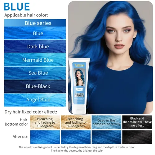 Tinte Shampoo Azul Para Fijar Y Proteger, Efecto Duradero