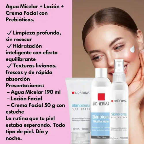 Rutina Facial Lidherma Completa Skinbioma Hidratante Kit X 3
