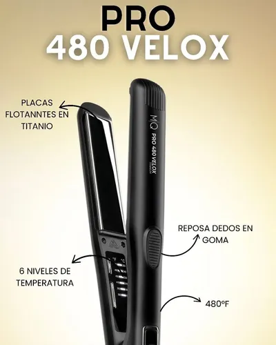 Plancha De Cabello Mq Professional Pro Velox 480 Negro