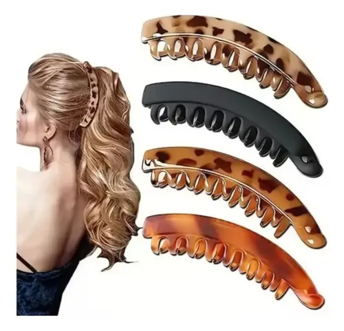Pa / 6 Piezas De Pinzas For El Pelo Plátano Grande De Moda Y