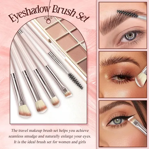 Set 10 Brochas De Maquillaje Koulate Sintéticas Rosa