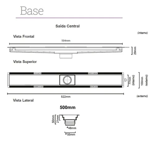 Gorra central mate Ralo Linear Eleve Versatile 8930, 50 cm