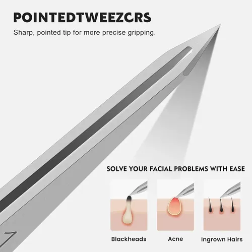 Pinza De Precisión Plateada Para Cejas Y Vello Facial