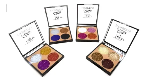 Paleta Sombras Ojos Glitter Gel Purpurina Tejar X 4 Unidades