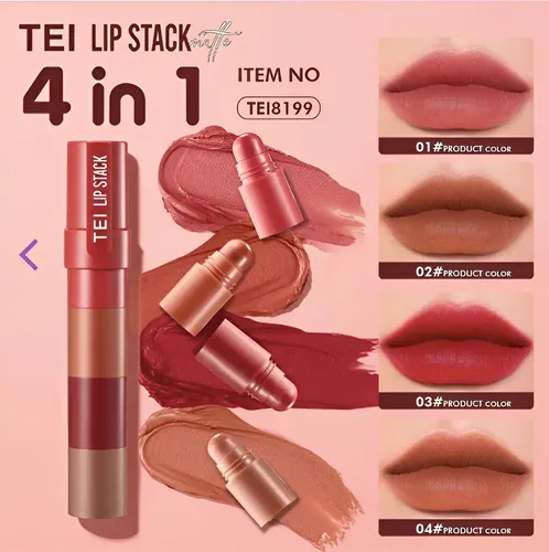 Labial Matte En Barra 4en1 Tei Cosmetica Para Labios