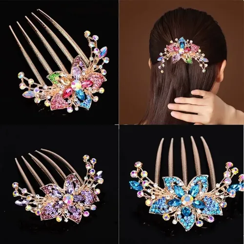 3 Horquillas Peine Cristal Diamantes Para Cabello De Boda