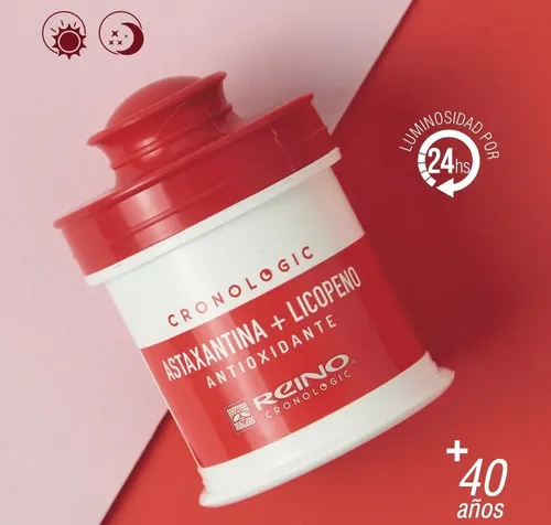 Crema Antioxidante Día Noche Astaxantina Licopeno Rostro 55g Reino