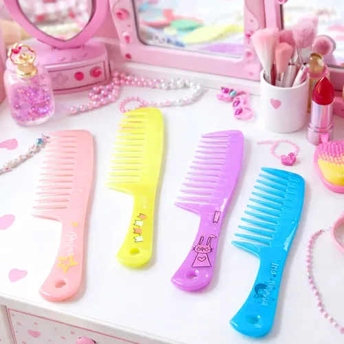 Peine De Plastico Para Niña Con Mango Dientes Anchos 4483