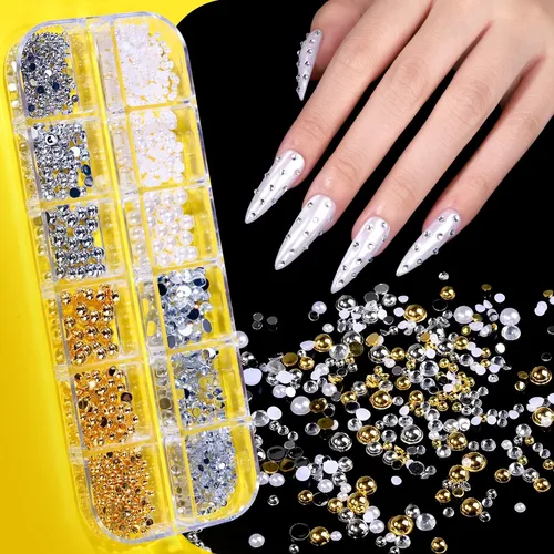 Kit Polvo Cromado Para Uñas Teenitor Perla Oro Plata
