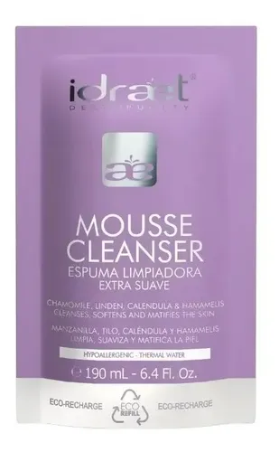 Mousse Cleanser Espuma Limpiadora Extra Suave 190ml Idraet