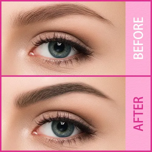 Lápiz De Cejas 2 En 1 Microblading Marrón Oscuro Duradero