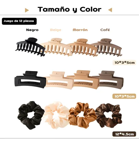 Pinzas Para Cabello Con Ligas Cabello, Accesorios Para Mujer