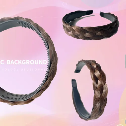 ; Diadema Trenzada De Pelo Sintético De 4 Mechones, Diadema