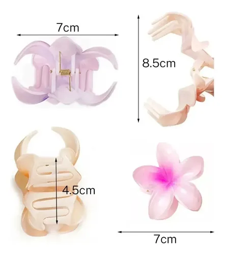 Hebillas Para El Pelo Flor Plumeria X12 Mujer Color Mixto